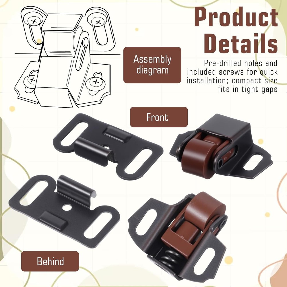 2Pack Mailbox Replacement Roller Catch Latch, Mailbox Latch Replacement Kit, Rol
