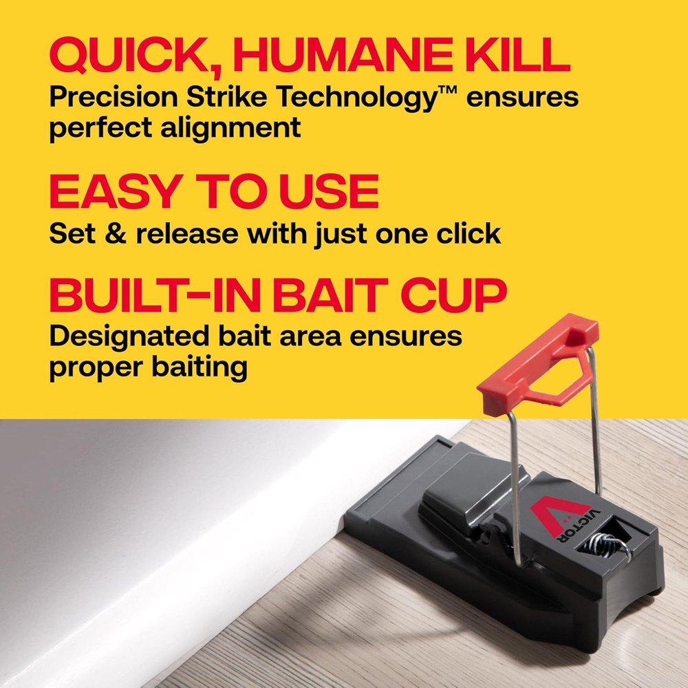 M123SSR Quick-Kill Easy Set Mouse Trap, 6 Reusable Mouse Traps