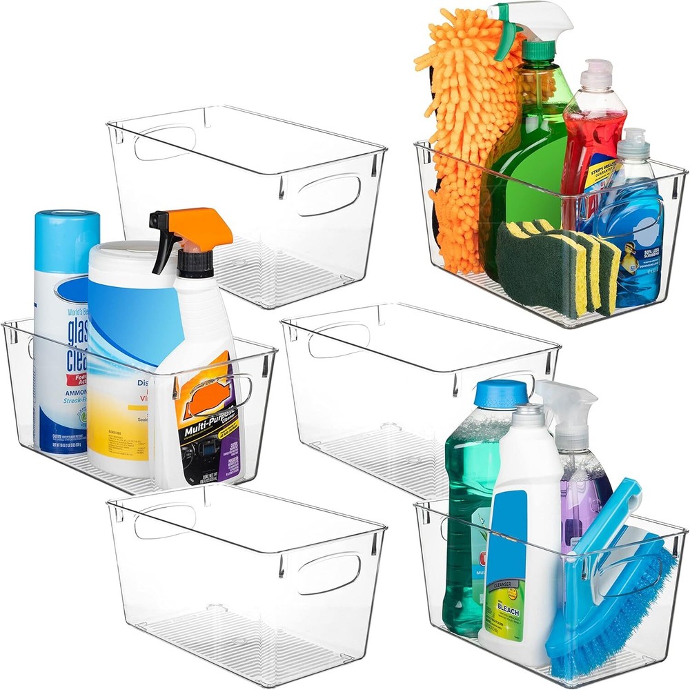 Clear Plastic Storage Bins – Perfect Kitchen Organization and Storage or Pantry