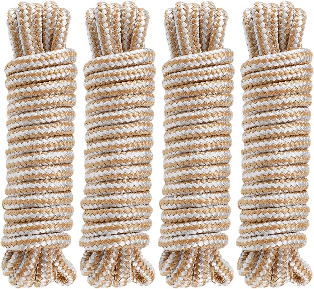 4 Pack 25FT Double Braid Nylon Rope Sling 4840Lbs Breaking Strength Heavy Duty 