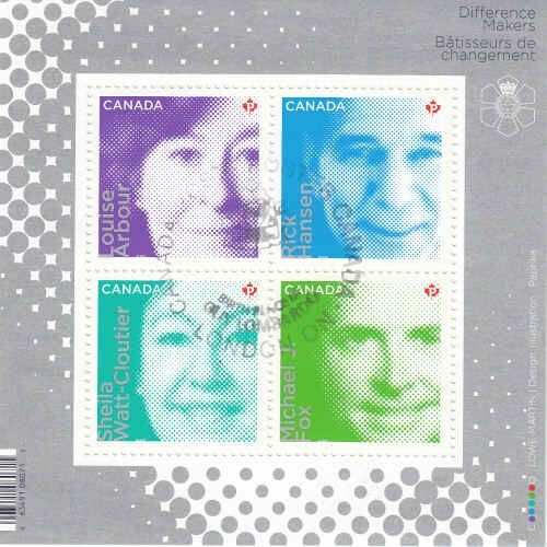 Canada 2012 Difference Makers Souvenir Sheet, #2549 Used