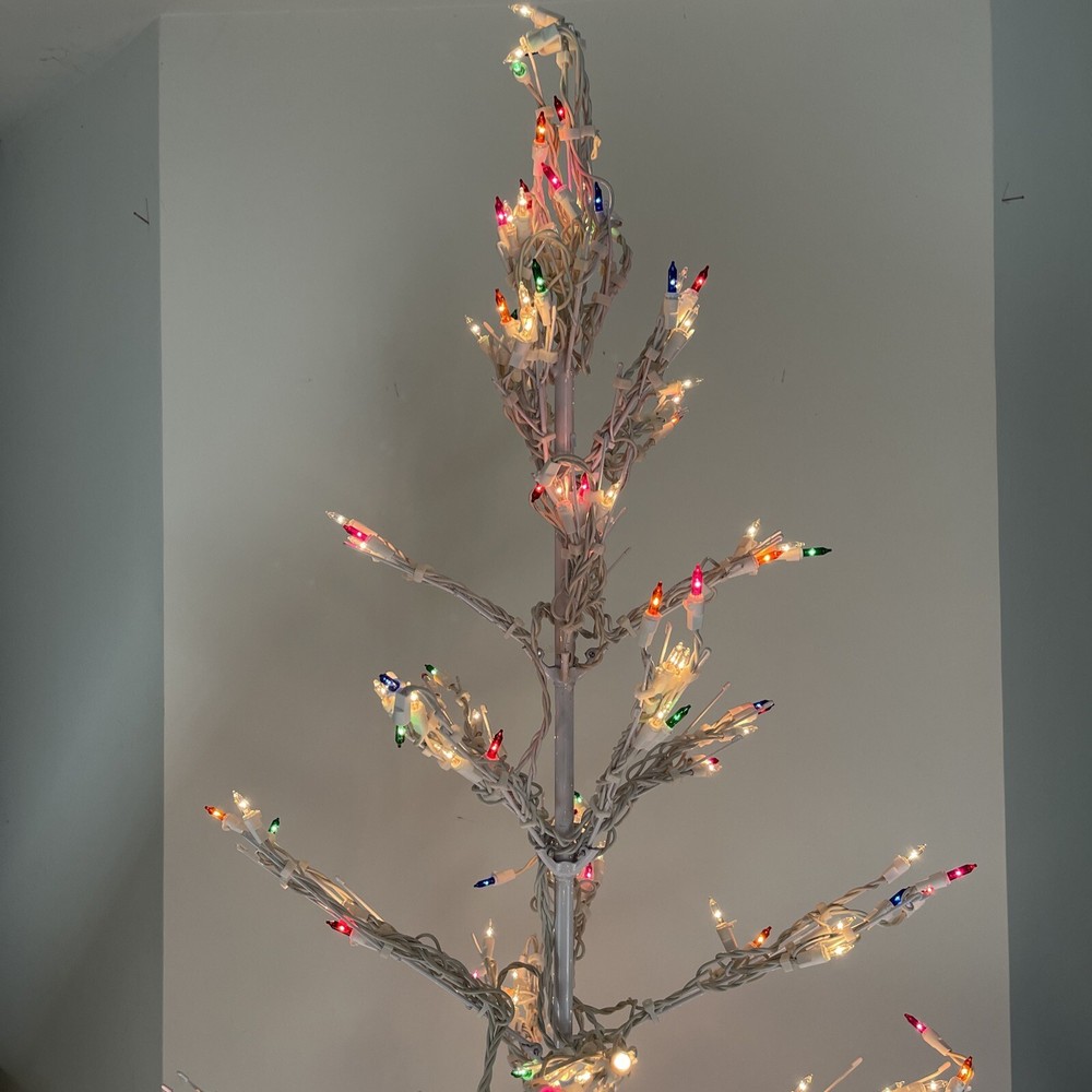 7´ Ft Tall Shimmering Christmas Tree white