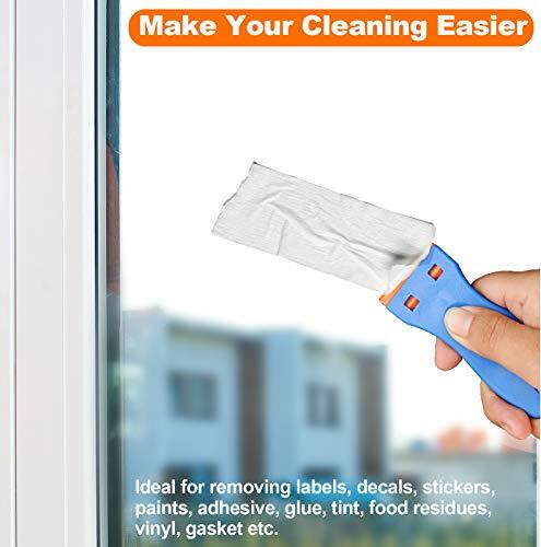 Plastic Razor Blade Scraper, 2PCS Scraper Tool with 60PCS Plastic Blades