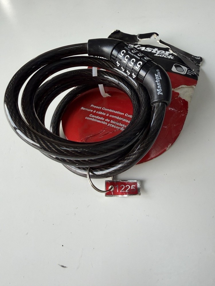 Master Lock 8143D Combination Cable Lock – 4ft Black – NEW