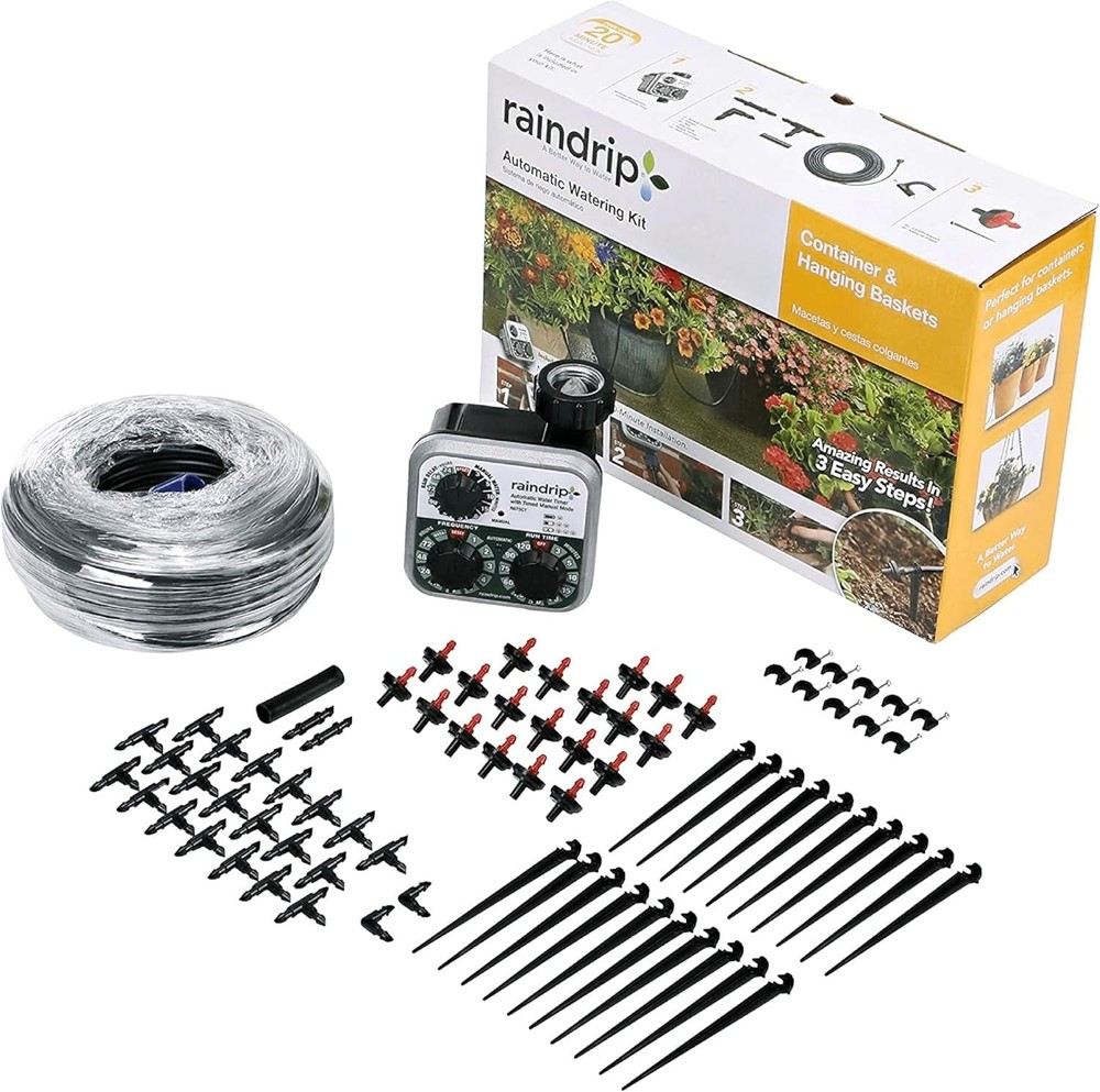 R560DP Automatic Drip Irrigation System for 20 Plants with Programmable Timer