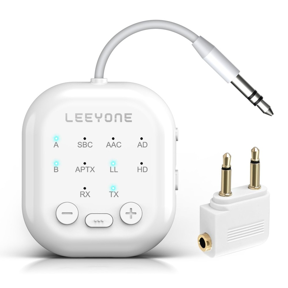 Bluetooth 5.4 Transmitter Receiver, 2-in-1 Wireless Transmitter for Airplane,...