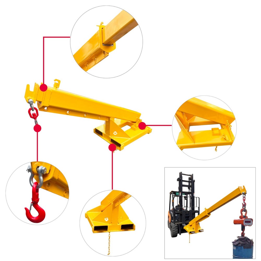 6600lbs Loading Forklift Mobile Crane, Forklift Extension Attachments Crane