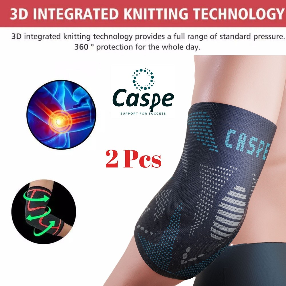 2 Pcs Elbow Brace Compression Support Sleeve Fit Arthritis Tendonitis Joint Pain