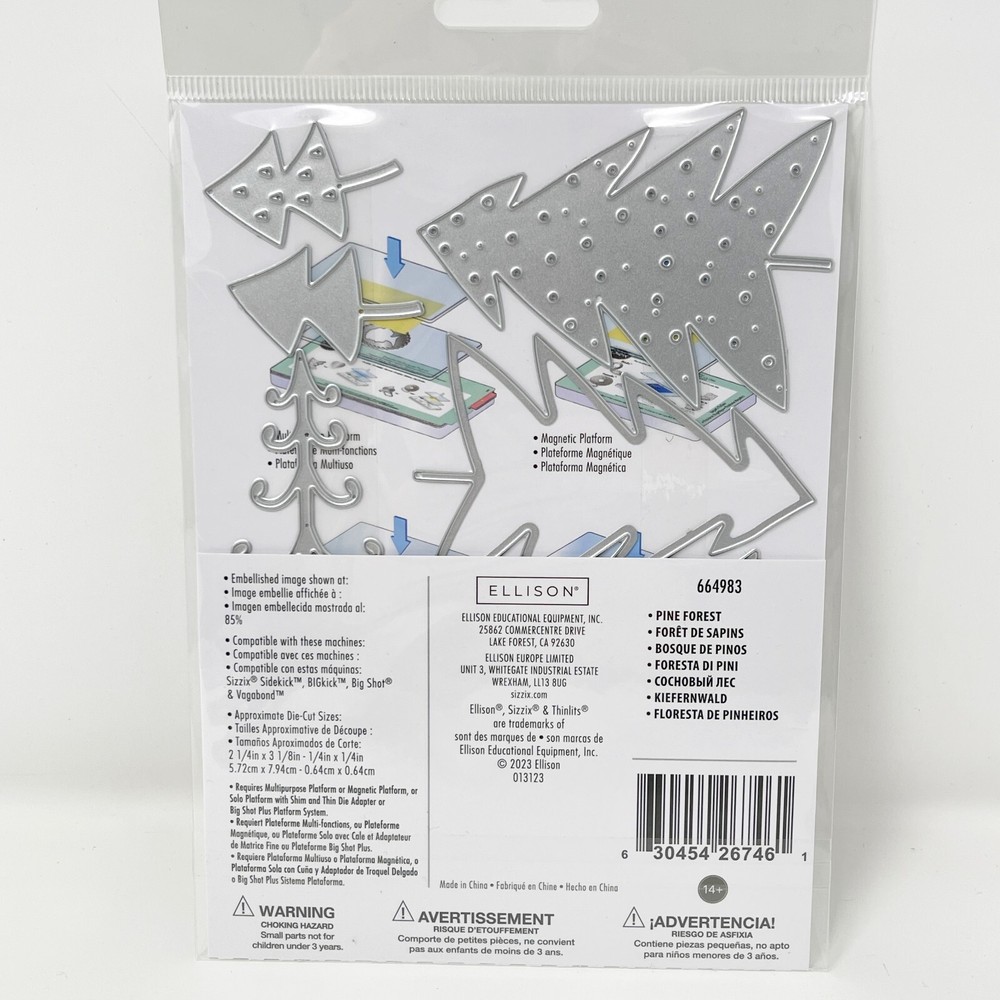 Sizzix Thinlits Winter Christmas Forest Lantern Pine Trees Cutting Dies NEW