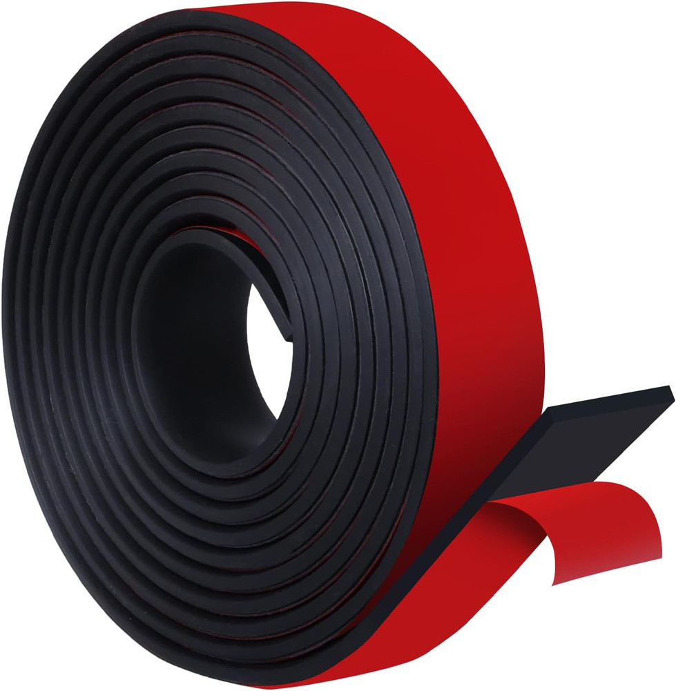 Rubber Strips with Adhesive Backing, 1" W X 1/16" T X 10' L Solid Neoprene Rubbe