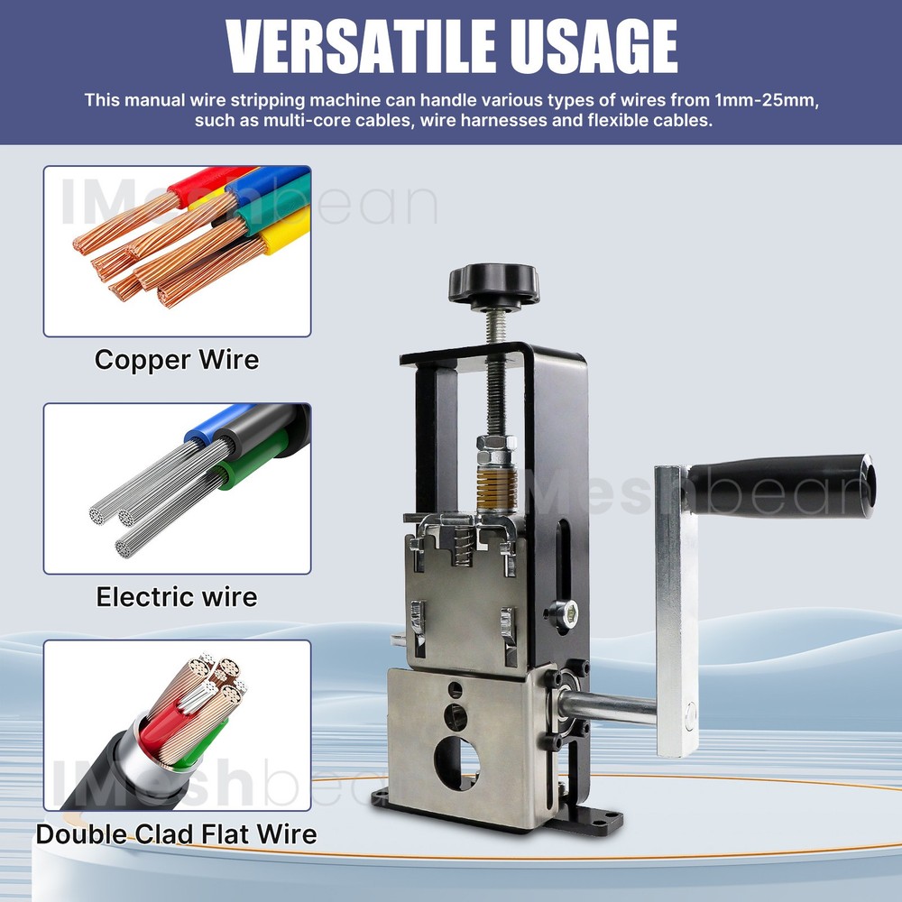Manual Wire Stripping Machine Drill Powered Hand Crank Wire Stripper Tool 1-25MM