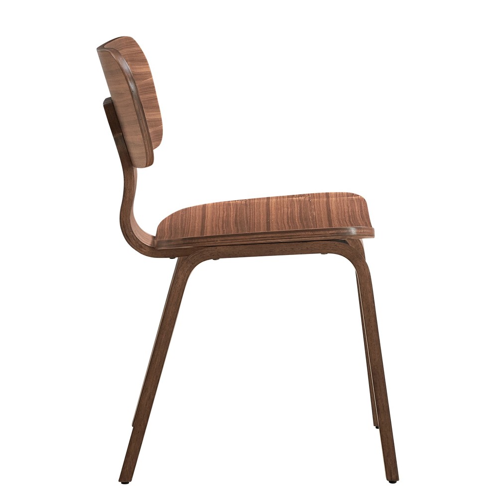 Walnut Side Chair with Tapered Leg