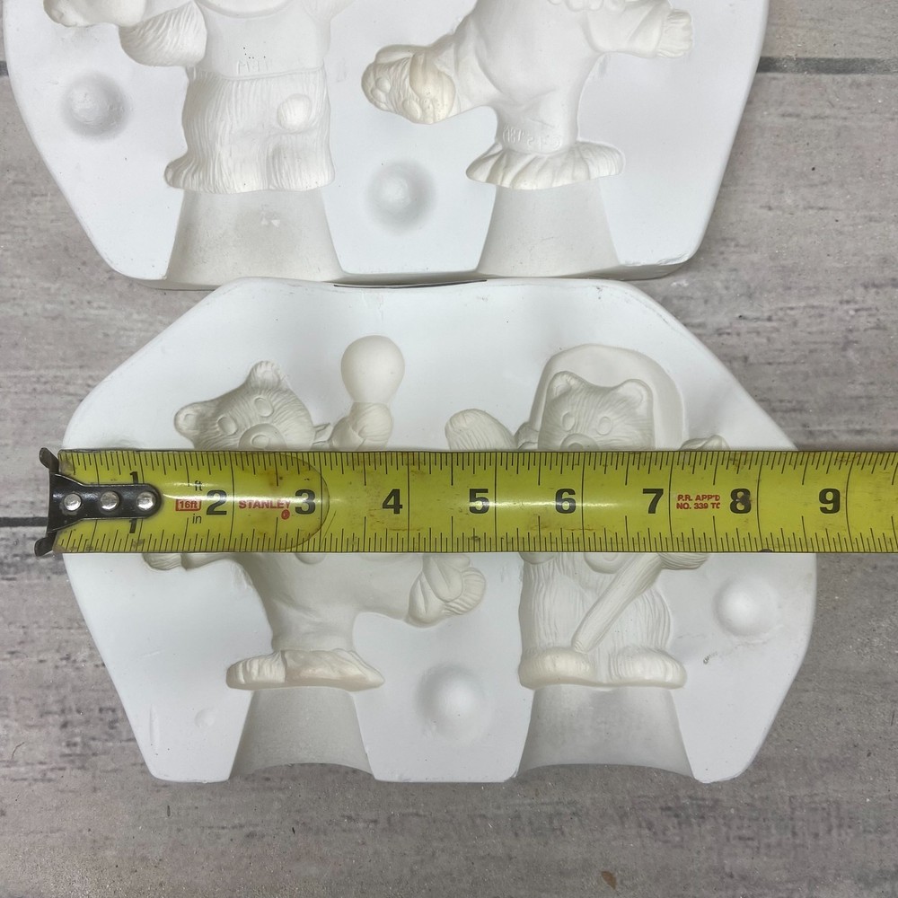 Vintage 1995 Teddy Bear Molds Ceramic Casting Mold Two Bear Figures #405