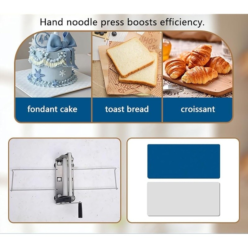 Dough Sheeter Adjustable Thickness Roller Stainless Steel Smooth Textured Boards