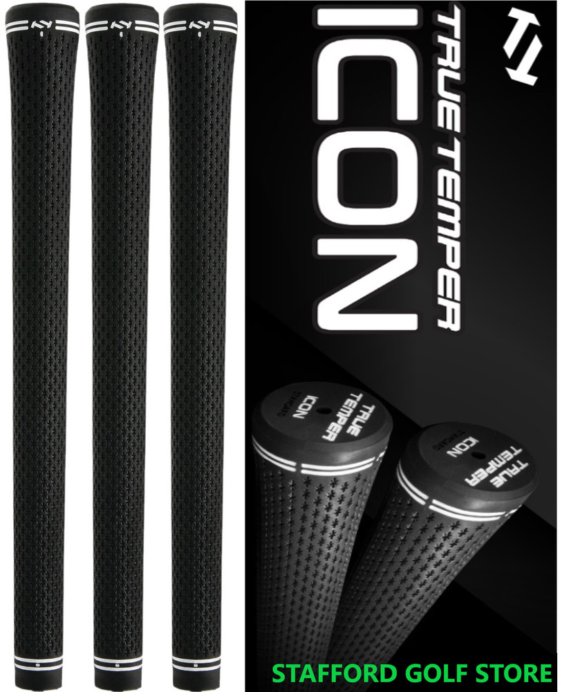 True Temper ICON Golf Grips – Midsize – Black/White - Core .600" Round - New