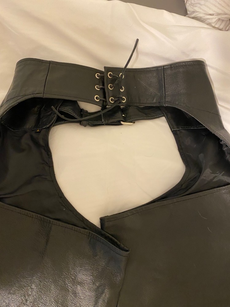 Men's Black Leather Chaps Fetish