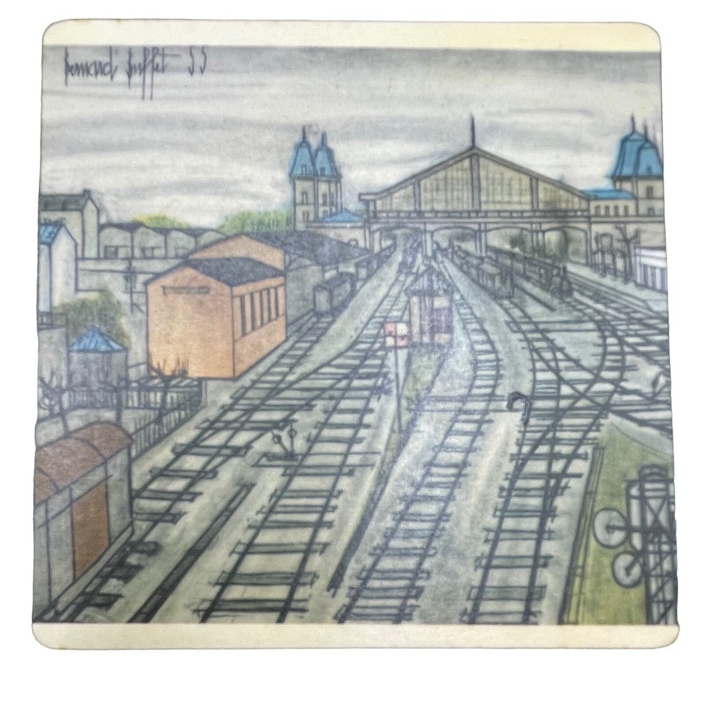 6 "PARIS" Coasters Bernard Buffet Artwork, Mid Century Coasters