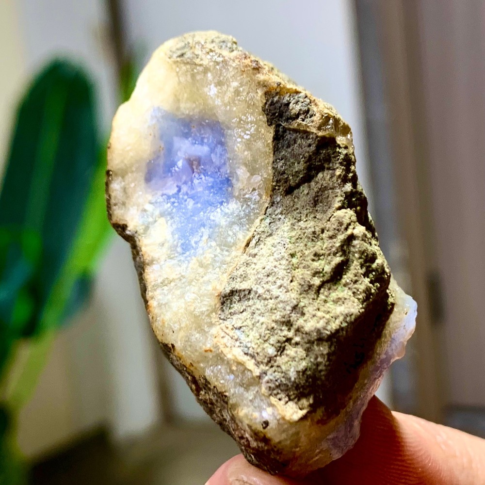 55GNatural Blue striped agate Crystal Chunks piece form Mineral Specimens