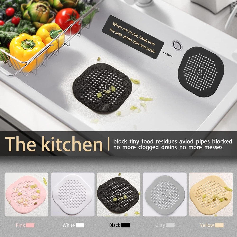 Stylish Silicone Shower Drain Protector with Suction Cup - Easy Cleanup Solution