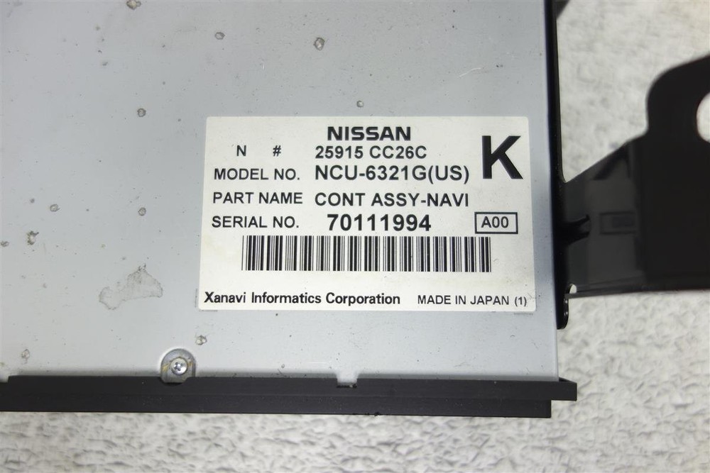 2007 Nissan Murano Navigation Dvd Player 25915-Cc26c