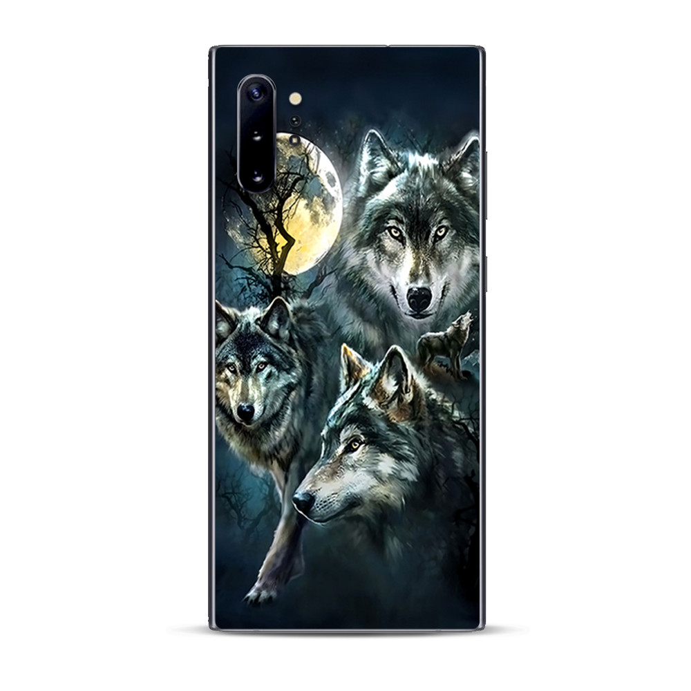 Skins Decal Wrap for Samsung Note 10 Plus 3 Wolves Moonlight