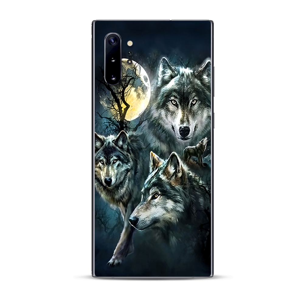 Skins Decal Wrap for Samsung Note 10 Plus 3 Wolves Moonlight