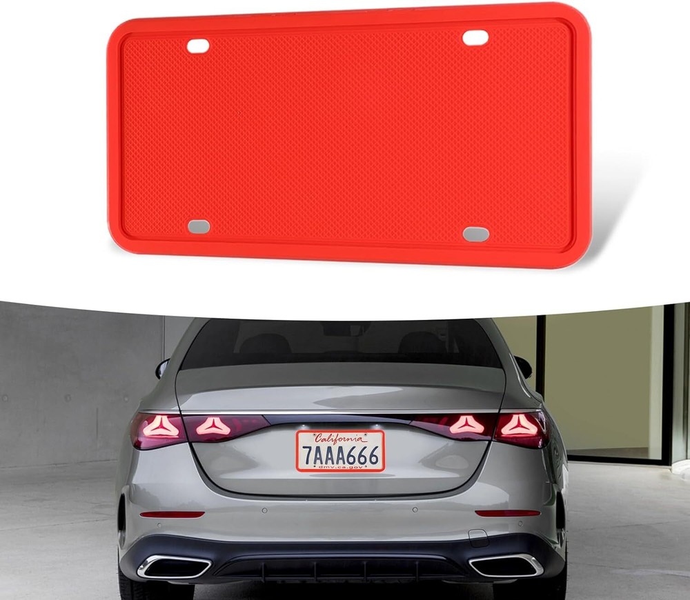 2 Pack Silicone License Plate Frame Covers Rubber License Plate Bracket Holder