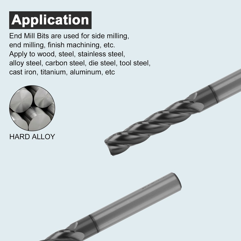 1PCS 4 Flute Solid Carbide 3/8" x 1-3/4" x 4" Long End Mill - AlTiN Coated