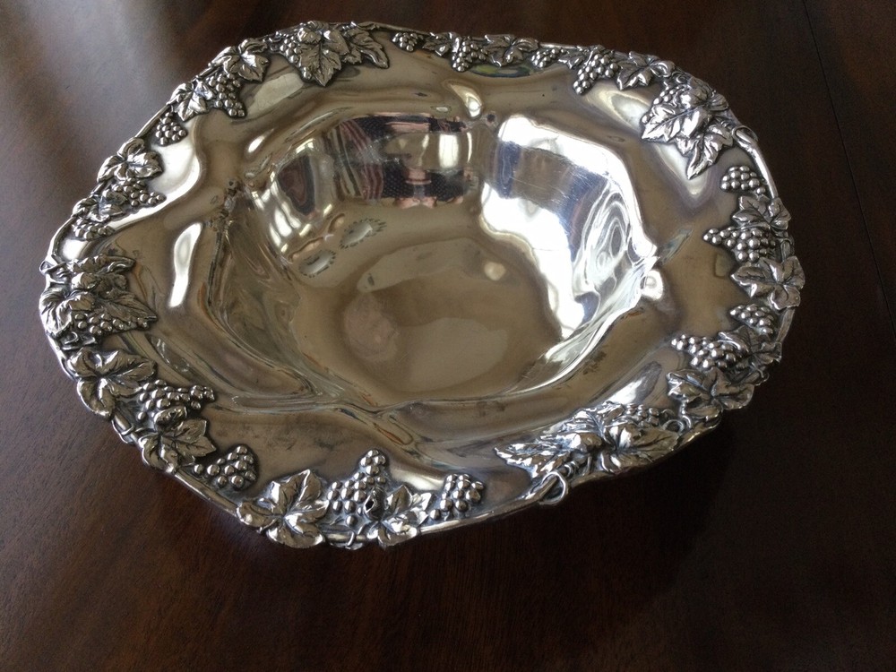 Rare Reed & Barton Antique Sterling Silver Bowl Grapevine Pattern # 700