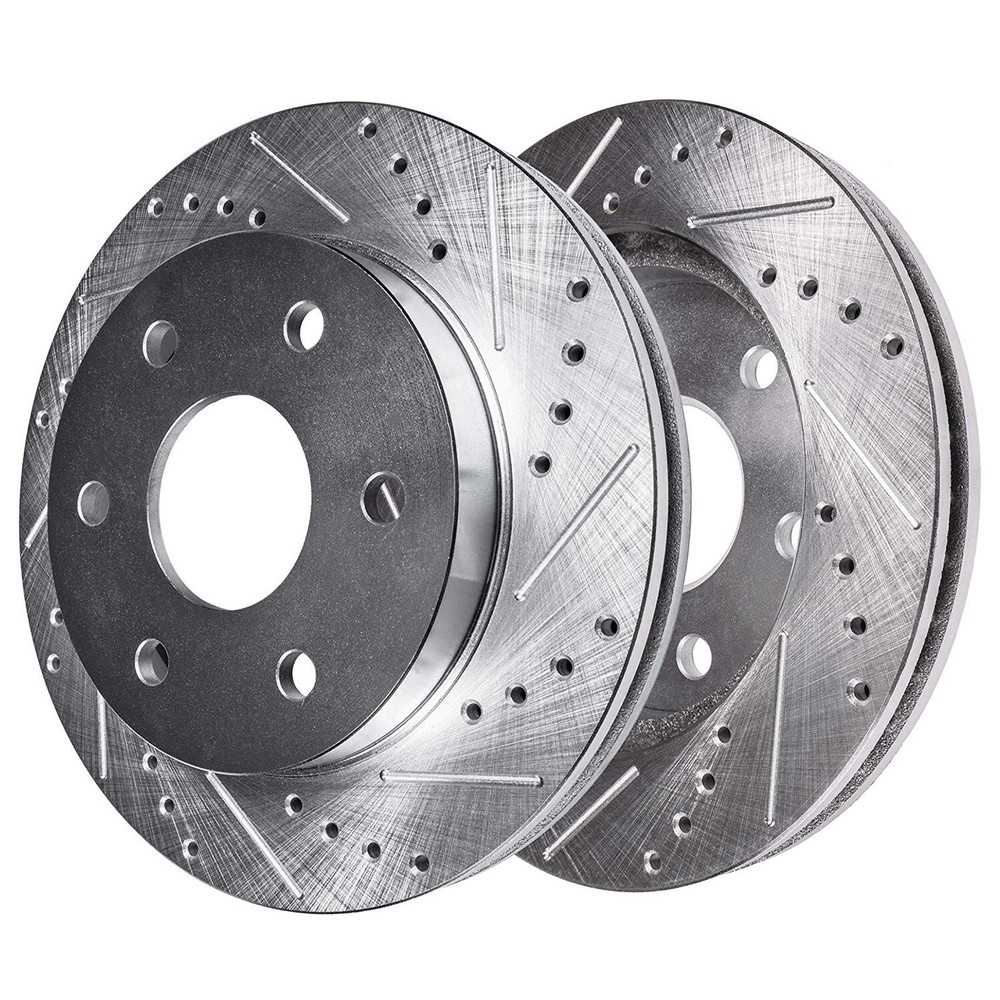Front Drilled Rotors + Ceramic Brake Pads for 2000 - 2002 Dodge Durango Dakota