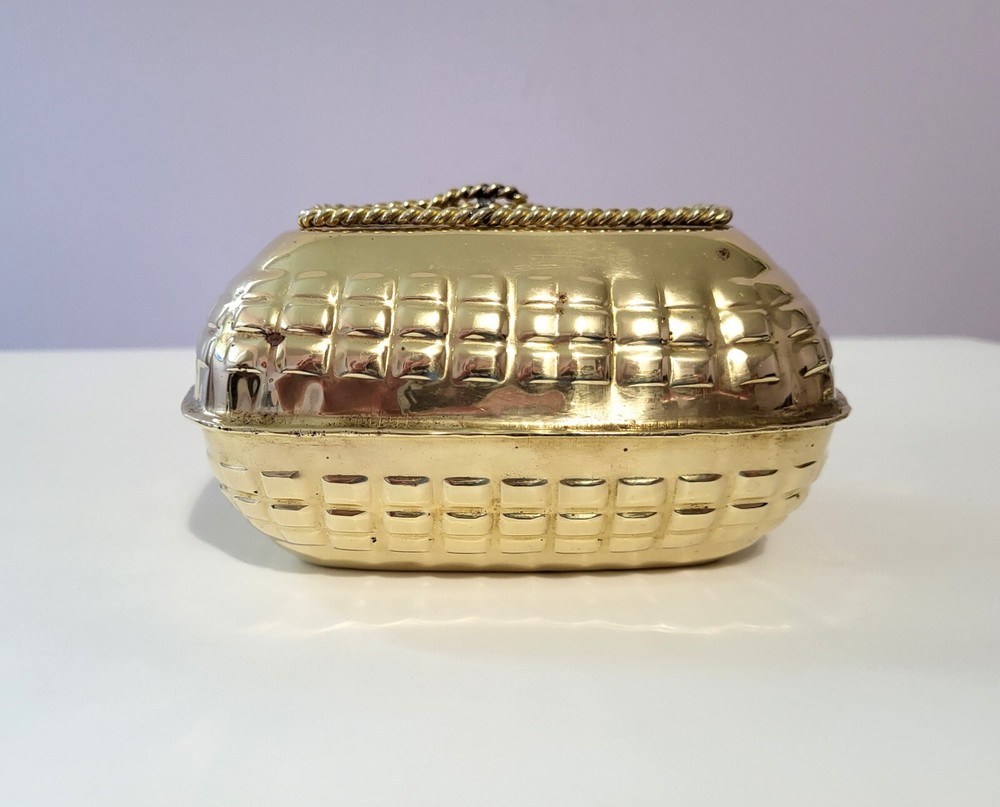 Vintage Small Solid Brass Basket Rope Trim Made in India