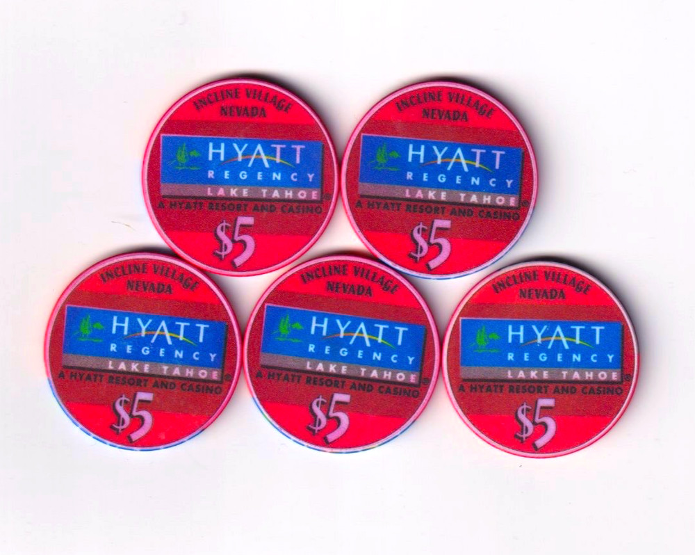 Hyatt Regency 5 Casino Chips Complete Set $5