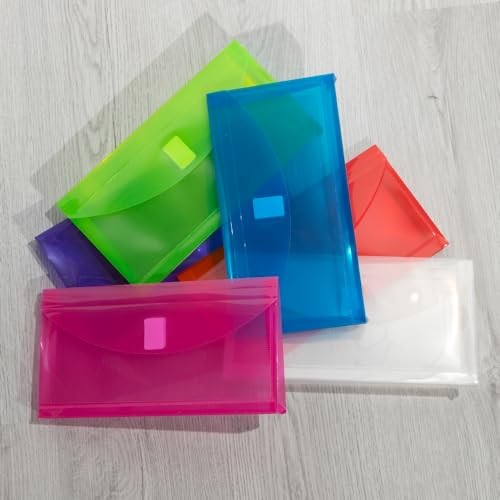 Plastic Expansion Envelopes with Hook & Loop Closure #10 - Pack of 6 Assorted