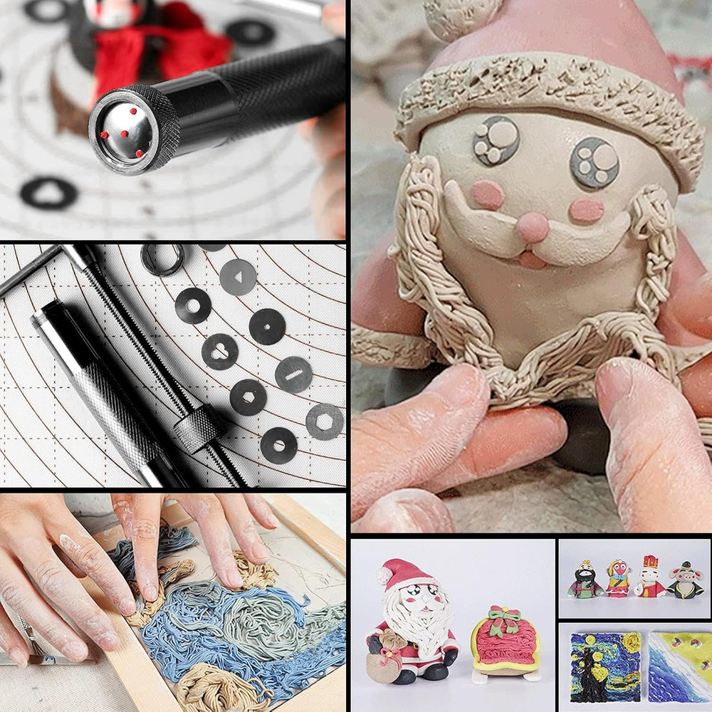 Stainless Steel Clay Extruder with 20 Pattern Discs, Handheld Sugar Paste Press