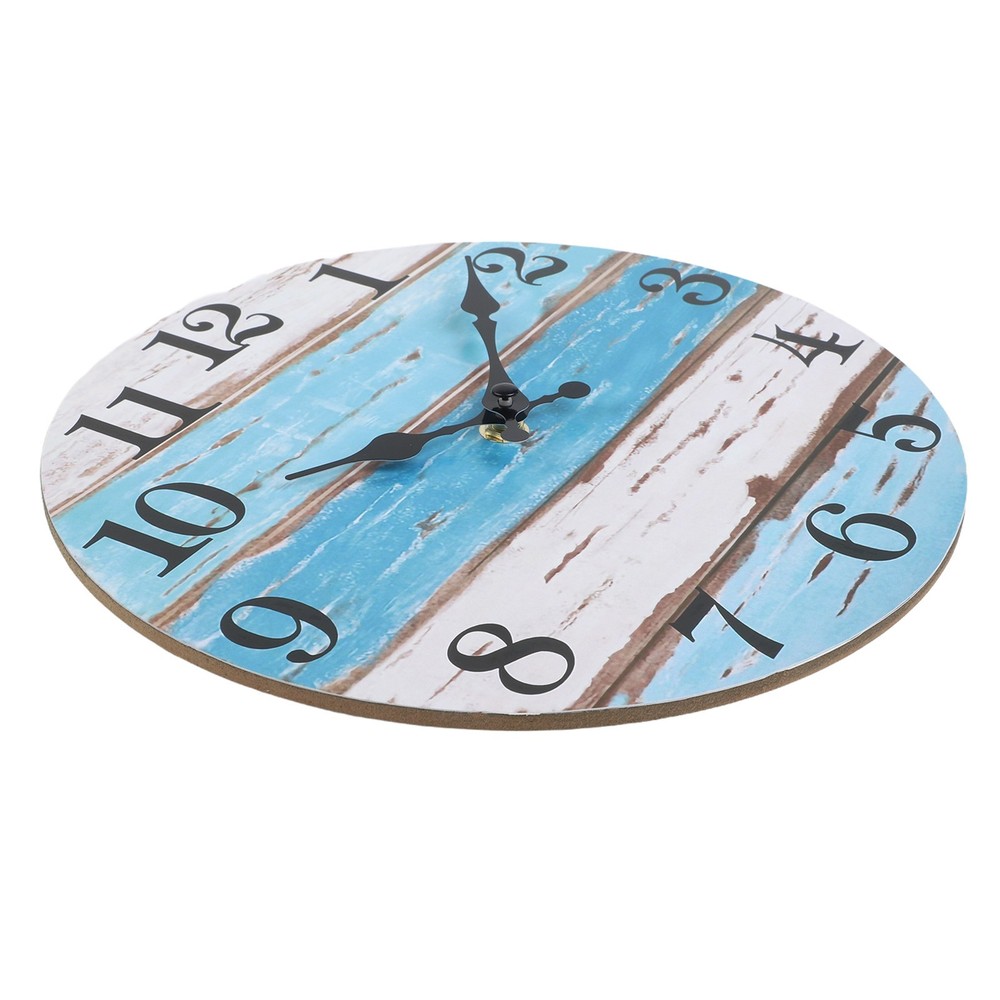 Silent Battery Operated Wall Clock in Beach Blue for Kitchen Timekeeping