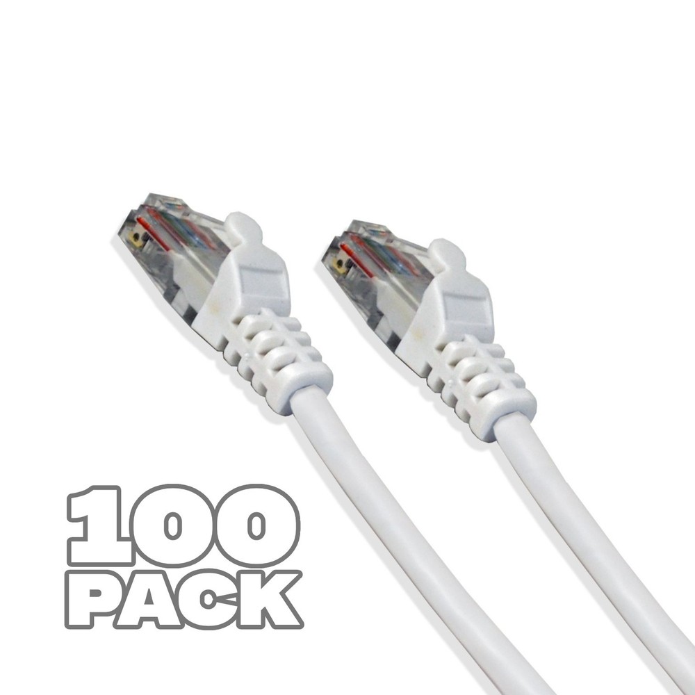 100 pack - 1ft Cat5 UTP Ethernet Network Patch Cable RJ45 Lan Patch Cord White