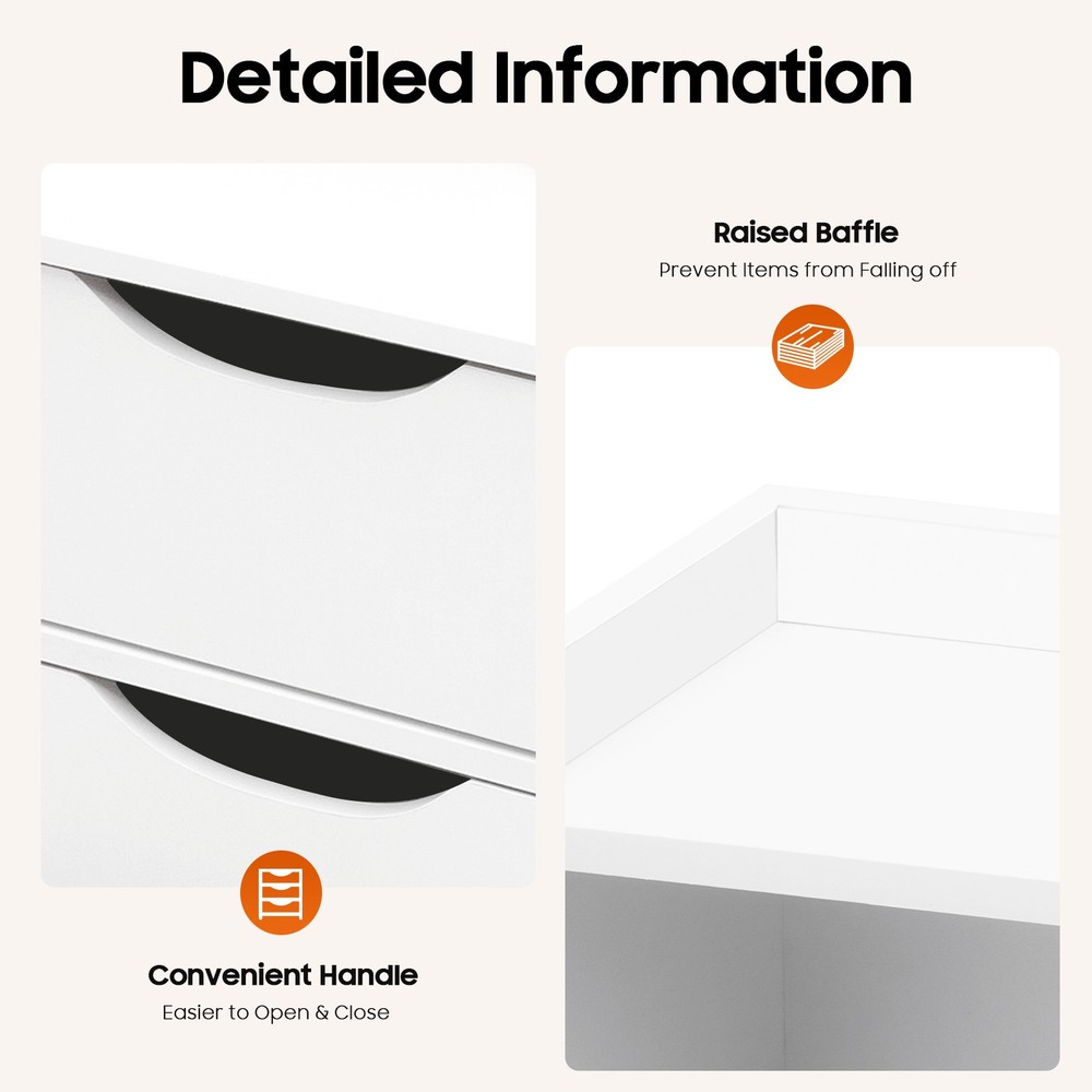 3 Drawers End Side Bedside Table Nightstand Organizer Storage Table Bedroom