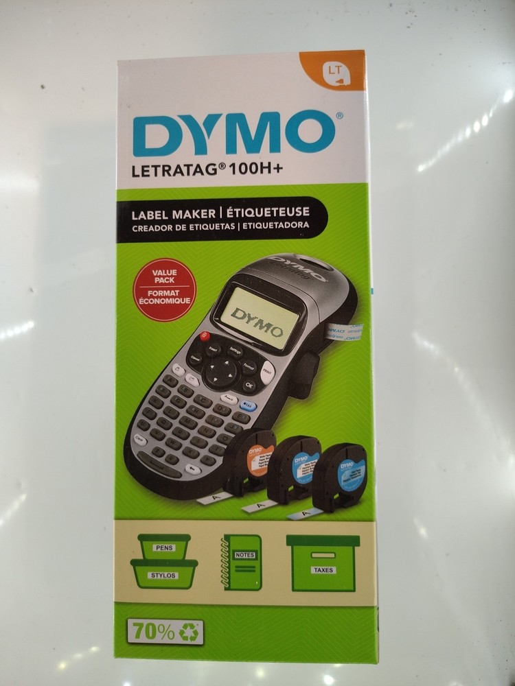 DYMO Portable Printer Handheld Label Maker Black Silver Letratag 100H+ NEW