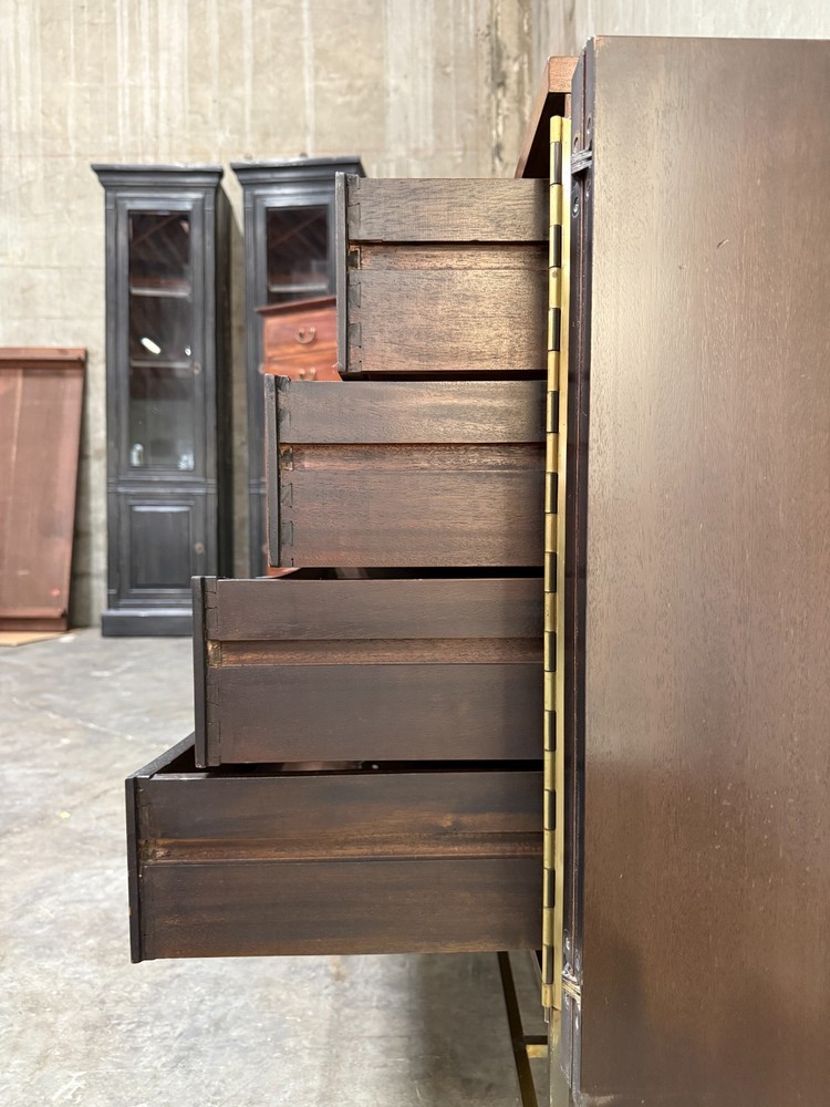 1950s Paul McCobb Irwin Collection Credenza / Server – Mahogany & Brass Base, 72