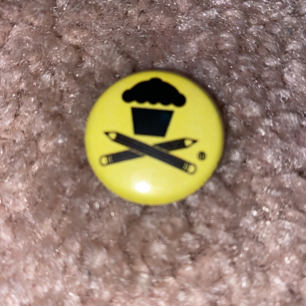 johnny Cupcakes 1 inch yellow button rare