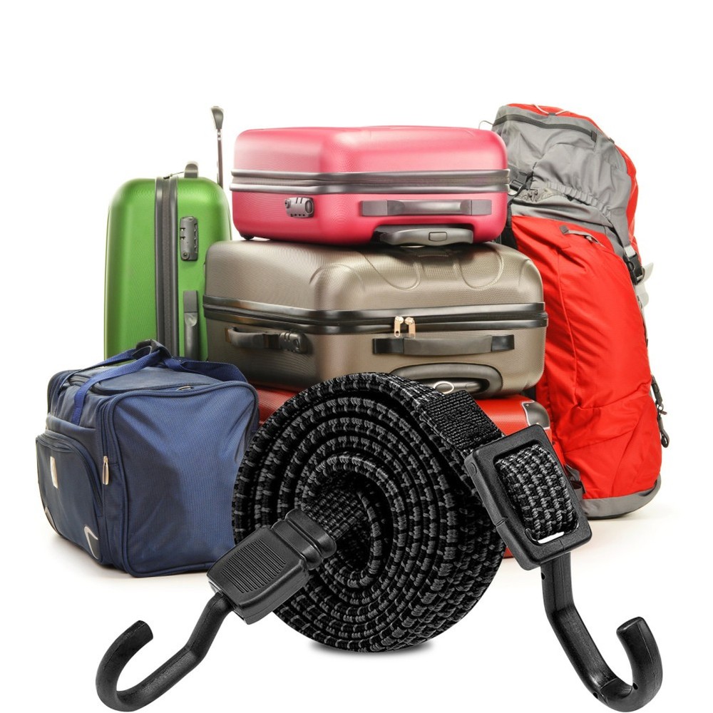 3 Pcs Heavy Duty Adjustable Bungee Cords Binding Straps With Hooks