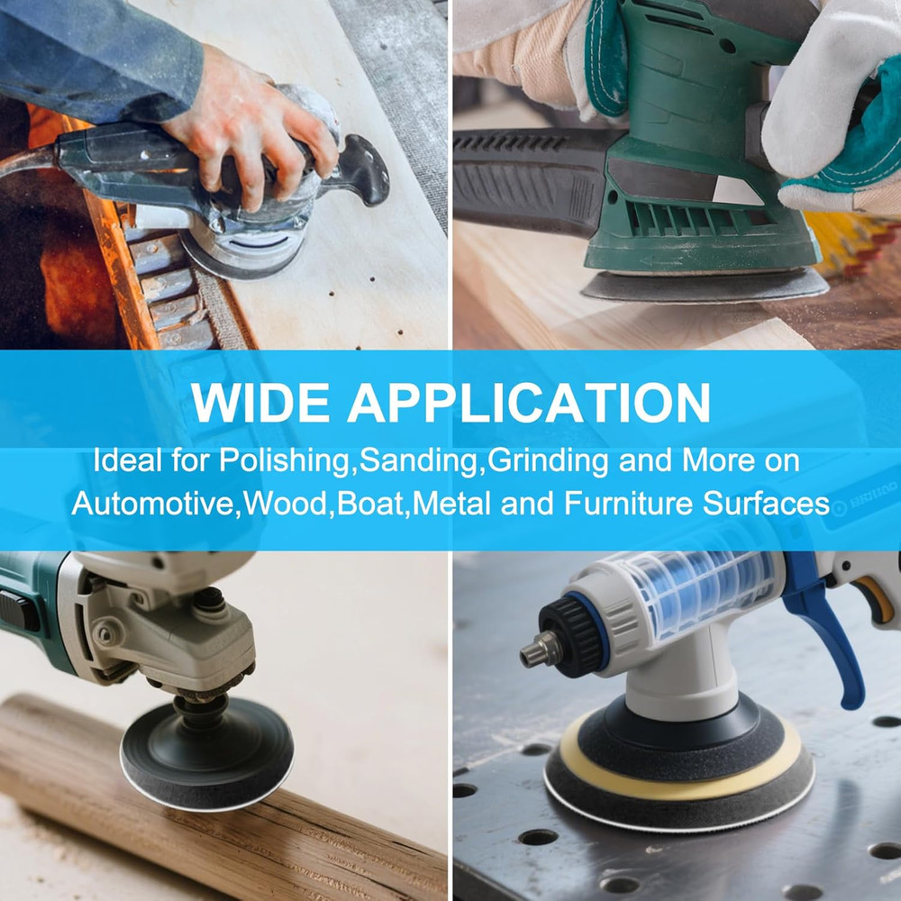 5pc 5" Foam Sanding Sander Buffer Backing Pads 8 Hole Sponge Hook Loop Interface