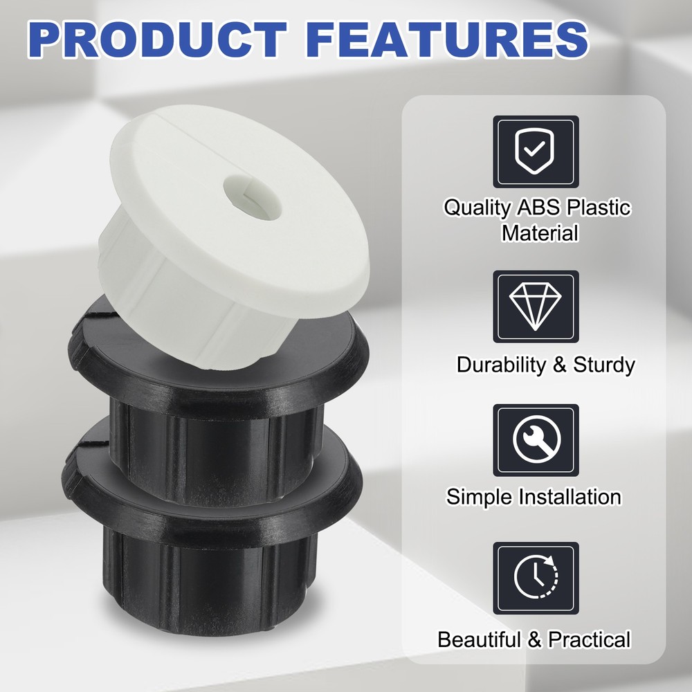 2Pcs Wall Bushing Grommet, Wall Cable Feed Through Bushings, Black/White