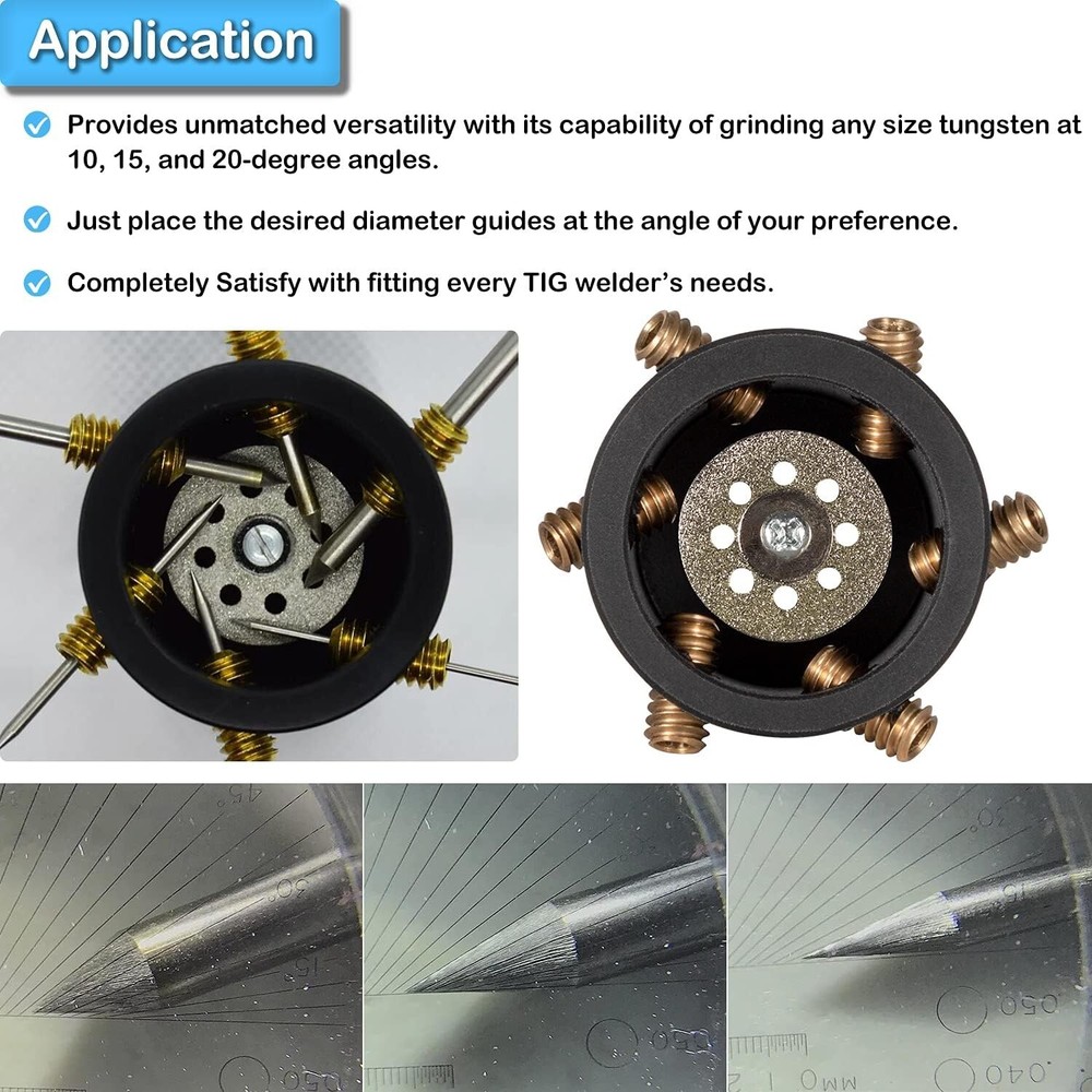 TIG Welding Tungsten Electrode Sharpener/ Grinder Multi-Angle & Offsets