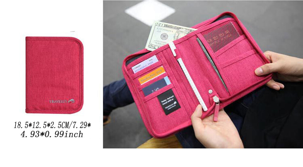 Multi-function Travel Passport Wallet Ticket Document Bag Passport Holder Purse