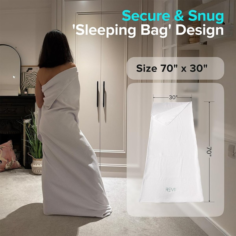 Sauna Blanket Insert Towel - 2 Pack Soft White Cotton Waffle - Comf... Fast Ship