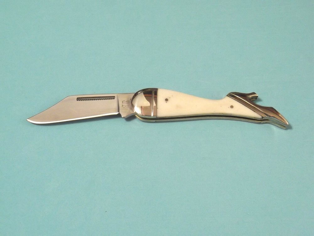 ROUGH RYDER RR148 Small Leg Knife White smooth bone folder 3 1/8" closed NEW!