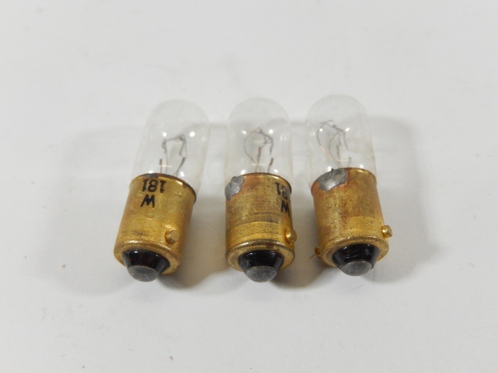 DIALCO RED GLASS DIMMER PANEL INDICATOR LIGHT ASSEMBLIES LOT OF 3 & BULBS