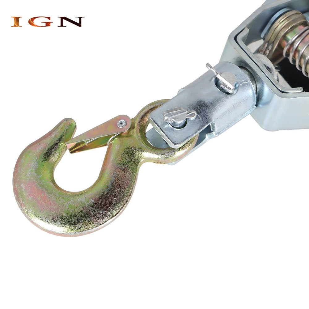 New Dual Gear Power Puller Steel Cable Handle 4 Ton Power Puller With 3 Hooks