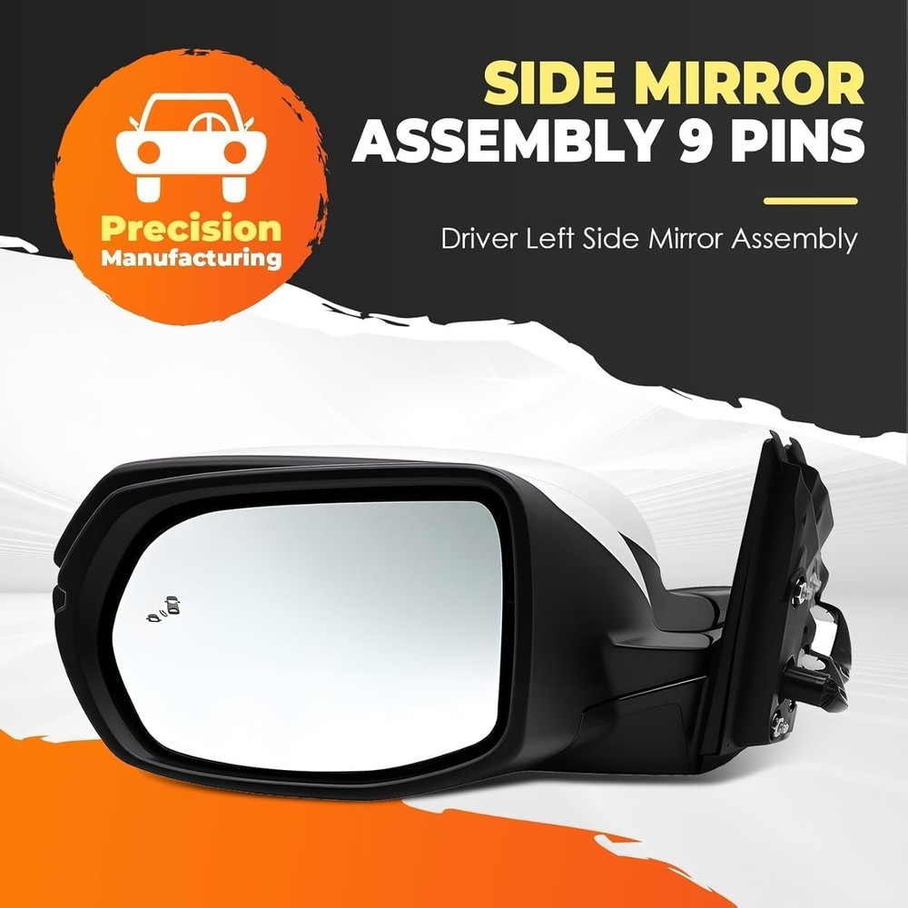 Left Driver Side Mirror Assembly Compatible with CR-V 2017 2018 2019 2020 2021 2